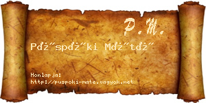 Püspöki Máté névjegykártya